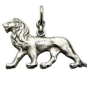 Vintage Sterling Silver King of the Jungle Lion Charm